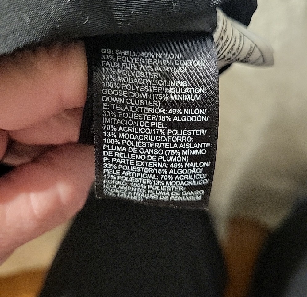 The North Face Tremaya Black Hooded Mid Length Goose Down Cluster Parka - Picture 11 of 12